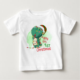 My First Christmas Dinosaur Baby T-Shirt