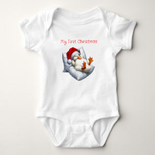 My First Christmas Duck Baby Bodysuit