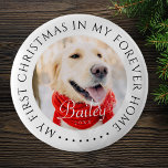My First Christmas Forever Home Modern Pet Photo 2 Inch Round Button<br><div class="desc">This simple and classic design is composed of serif typography and add a custom photo. "My First Christmas in my forever home" encircles the custom photo.</div>