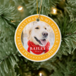My First Christmas Forever Home Modern Pet Photo Ceramic Ornament<br><div class="desc">This simple and classic design is composed of serif typography and add a custom photo. "My First Christmas in my forever home" encircles the custom photo.</div>