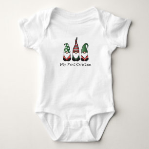 My First Christmas Gnomes Baby Bodysuit
