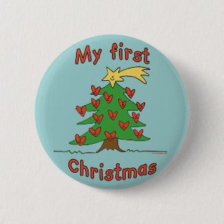 My First Christmas (Happy Tree design) 2 Inch Round Button