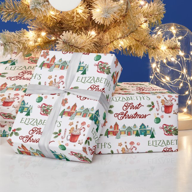 My first christmas Holiday cute Wrapping Paper (Holidays)