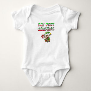 My First Christmas Little Elf Baby Bodysuit