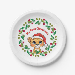 My first Christmas Ornament Paper Plate