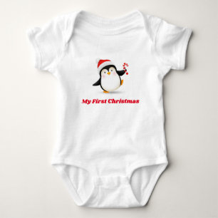 My First Christmas Penguin Baby Bodysuit