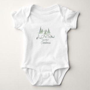 My first Christmas Personalized Baby Bodysuit