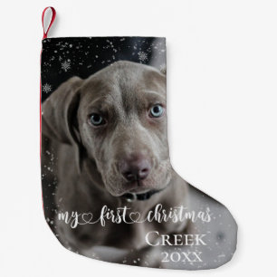 My First Christmas Pet Dog Cat Photo Cutom Small Christmas Stocking