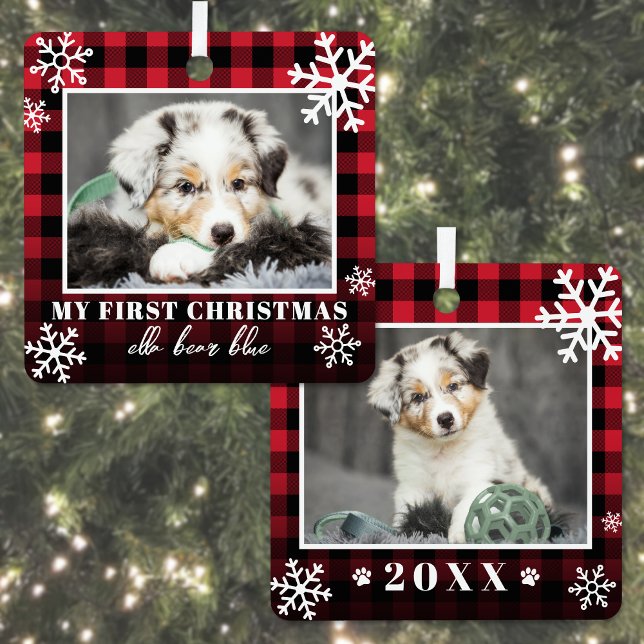 My First Christmas Pet Photo Metal Ornament (My First Christmas Pet Photo Metal Ornament)