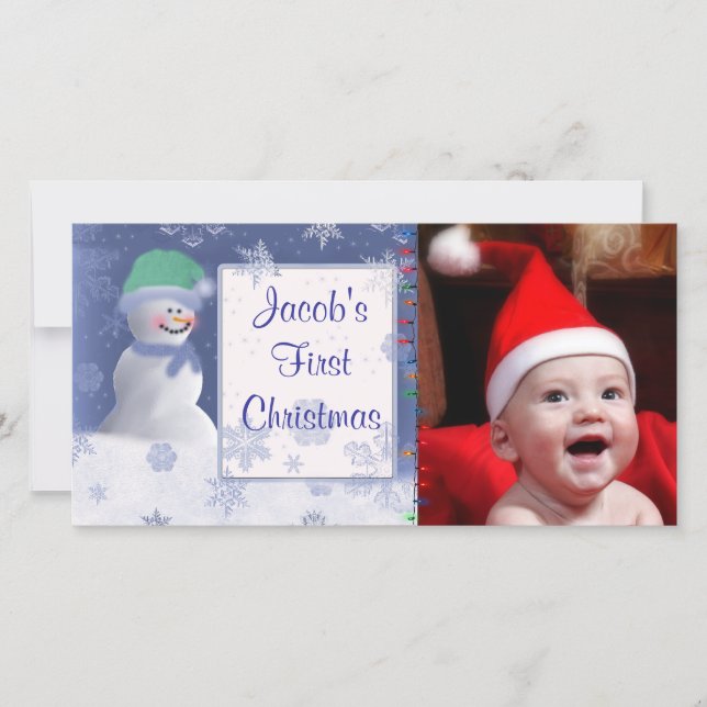 My First Christmas Photo Card Template (Front)