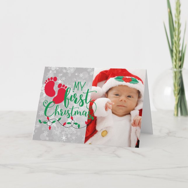 My First Christmas Photo Christmas Card (Front)