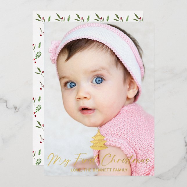 My First Christmas Photo Holiday Script (Front/Back)