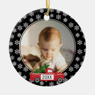 My First Christmas Photo Ornament with Red Truck