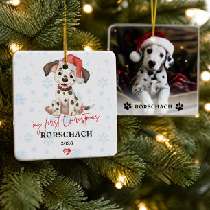 My First Christmas Puppy Photo Ceramic Ornament
