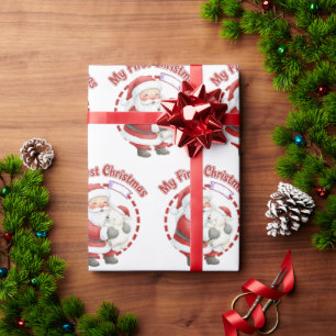 My First Christmas Santa Claus Gift Wrapping Paper