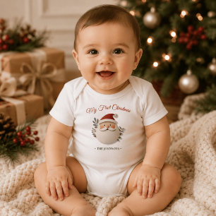 My First Christmas Santa – Personalized Baby Bodysuit