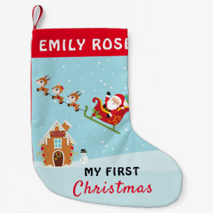 My First Christmas Santa Reindeer Snowman Holiday Small Christmas Stocking