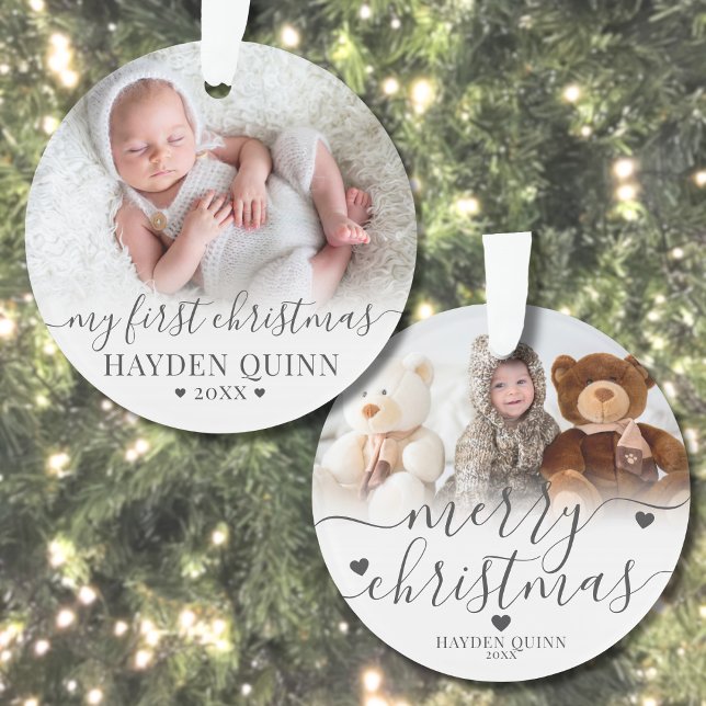 My First Christmas Script New Baby Photo Ornament (My First Christmas Script New Baby Photo Ornament)