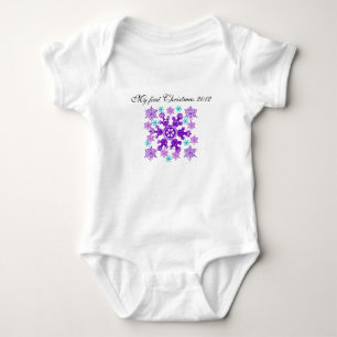 My First Christmas Snowflake Baby Onsie Bodysuit
