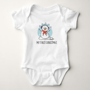 My First Christmas Snowman Baby Bodysuit