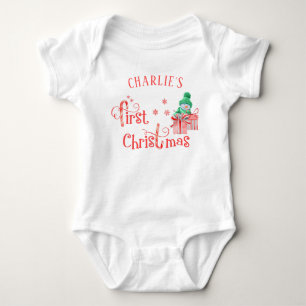 My First Christmas Snowman with Presents Baby Bodysuit