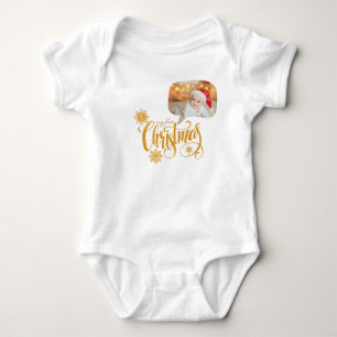 My First Christmas Speech Bubble Photo Baby Bodysuit