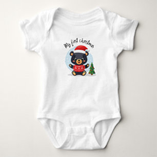 "My first Christmas" süßer Baby-Teddybär Baby Bodysuit