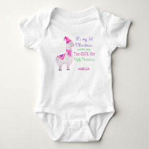 My First Christmas Too Cute for Ugly Sweaters Pink