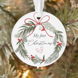 My First Christmas with Christmas Wreath Ornament