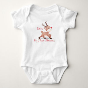 My First Christmas with Rudolph Baby Bodysuit