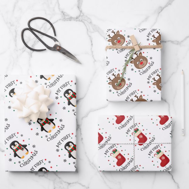 My First Christmas  Wrapping Paper Sheet (Front)