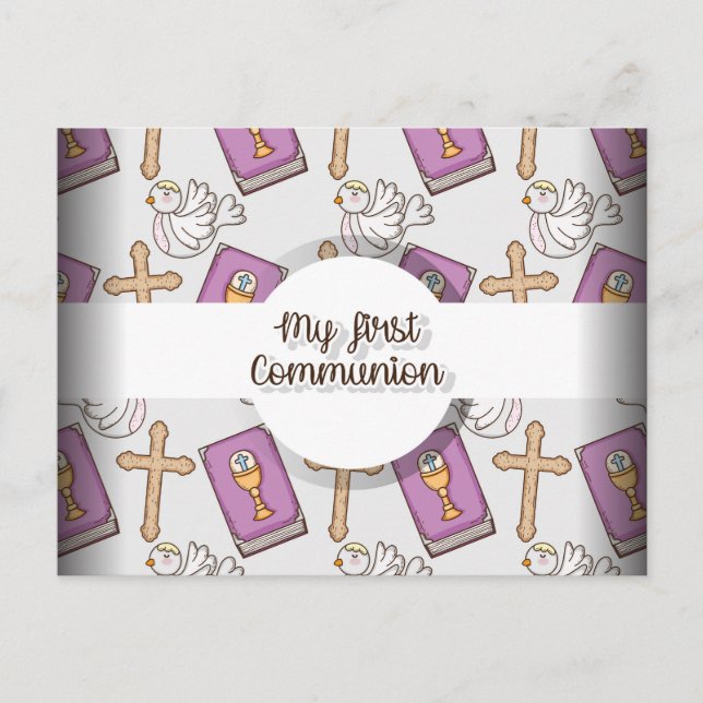 My First Communion Announcement Postcard (Front)