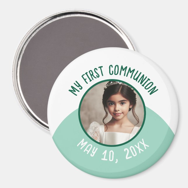 My First Communion Custom Photo and Date Magnet (Front/Back)