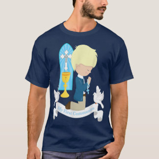 My First Communion Gift Kids Son Boy Blonde Hair G T-Shirt