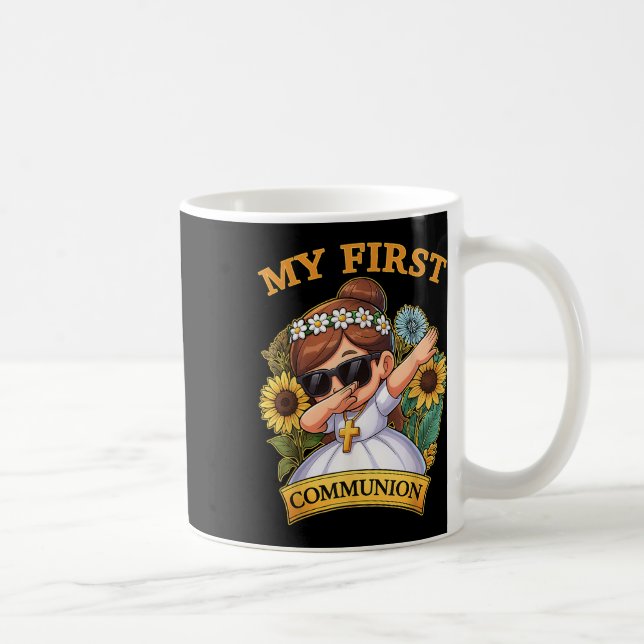 My First Communion Girls Dabbing 1st Religious Sac Coffee Mug (Right)