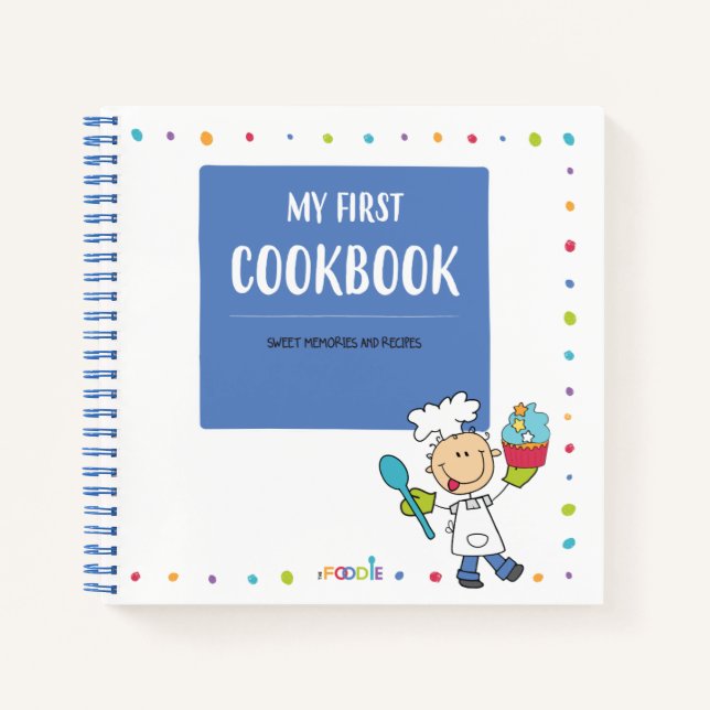 "MY FIRST COOKBOOK" Kids Recipe Spiral Notebook (Front)