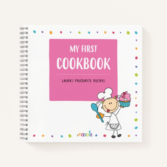 "MY FIRST COOKBOOK" Personalized Kids Recipe Book (Front)