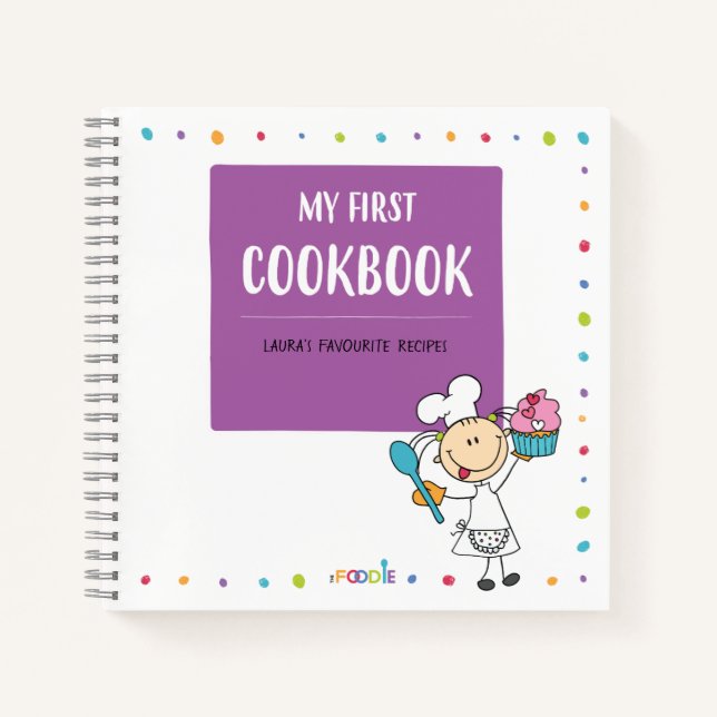"MY FIRST COOKBOOK" Personalized Kids Recipe Book (Front)