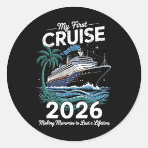 My First Cruise 2026 Family Vacation Trip Ship Mat Classic Round Sticker
