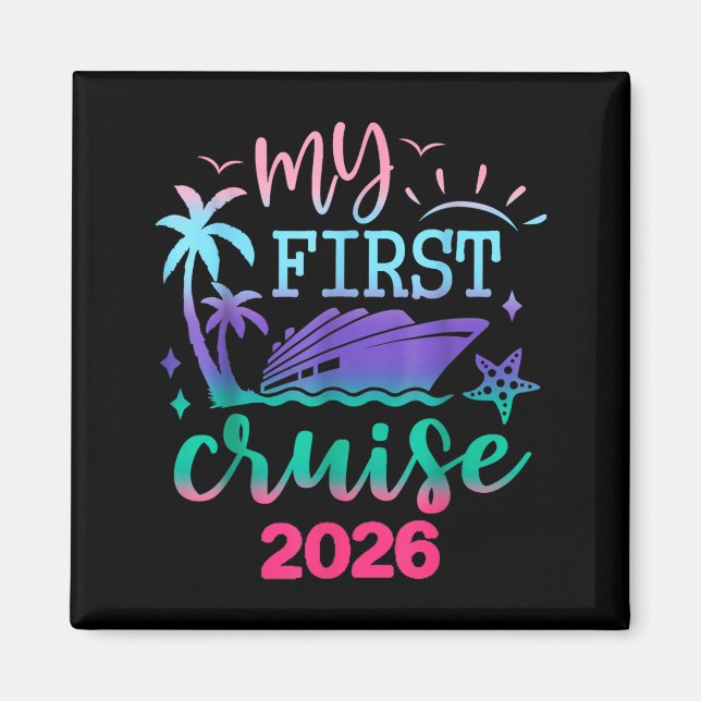 My First Cruise 2026 Family Vacation Trip Ship Mat Magnet (Front)