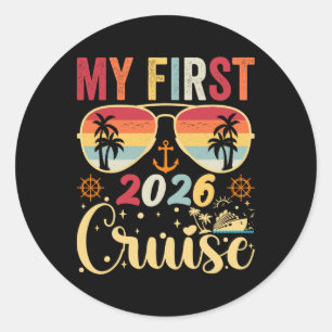 My First Cruise 2026 Vacation Matching Family Crui Classic Round Sticker