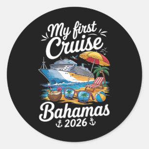 My First Cruise Hamas 2026 Vacation Trip Matching Classic Round Sticker
