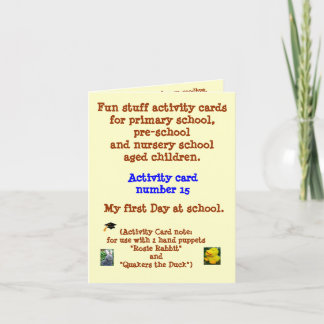 My first Day at School - Rhyme note card