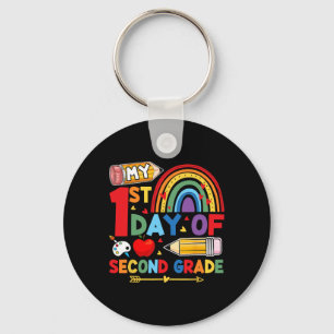 My First Day Of 2nd Grade Second Grade Rainbow  Keychain
