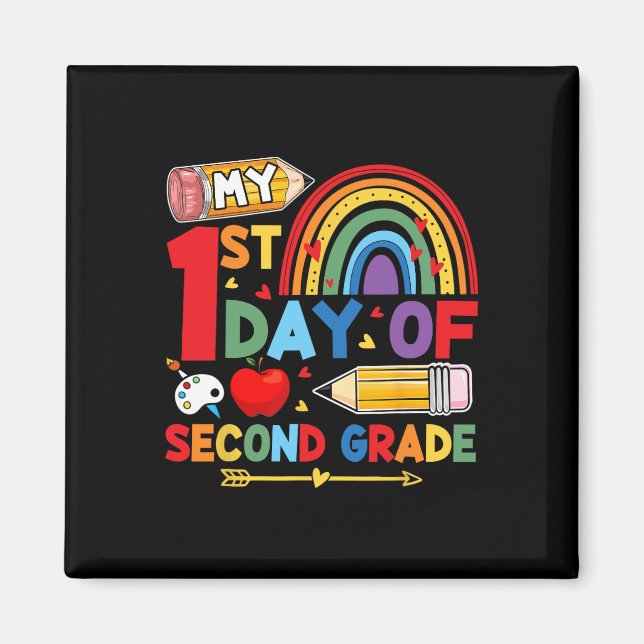 My First Day Of 2nd Grade Second Grade Rainbow  Magnet (Front)