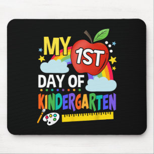 My First Day Of Kindergarten Fun Colourful Rainbow Mouse Pad