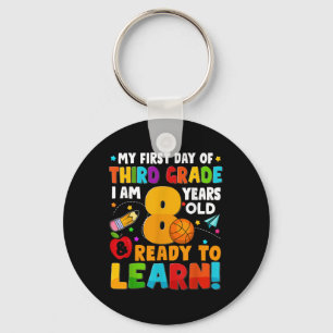 My First Day Of Third 3rd Grade Ready To Learn Boy Keychain