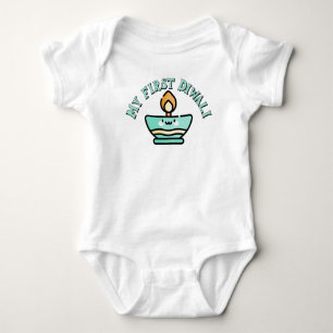 My First Diwali Diya Baby Bodysuit