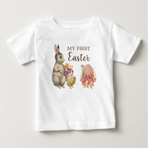 My First Easter Baby Clothing Vintage Bunny Rabbit T-Shirt