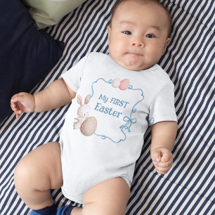 My First Easter Blue Baby Boy Bodysuit